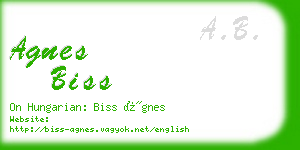 agnes biss business card